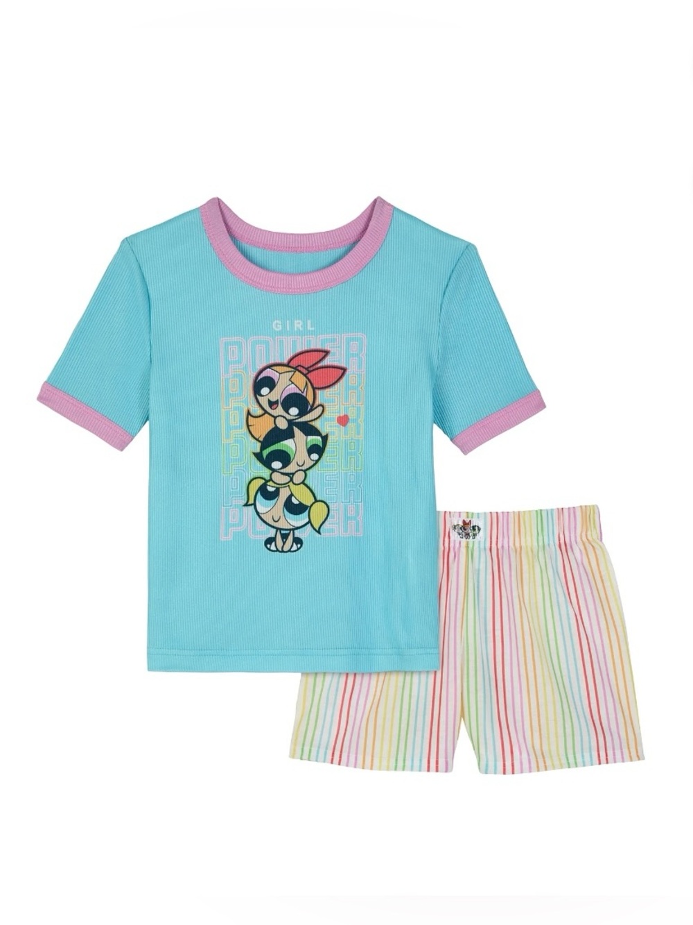 Powerpuff Girls Girls Size 8 2 Piece Pajama Set Short Sleeve Shorts NWT